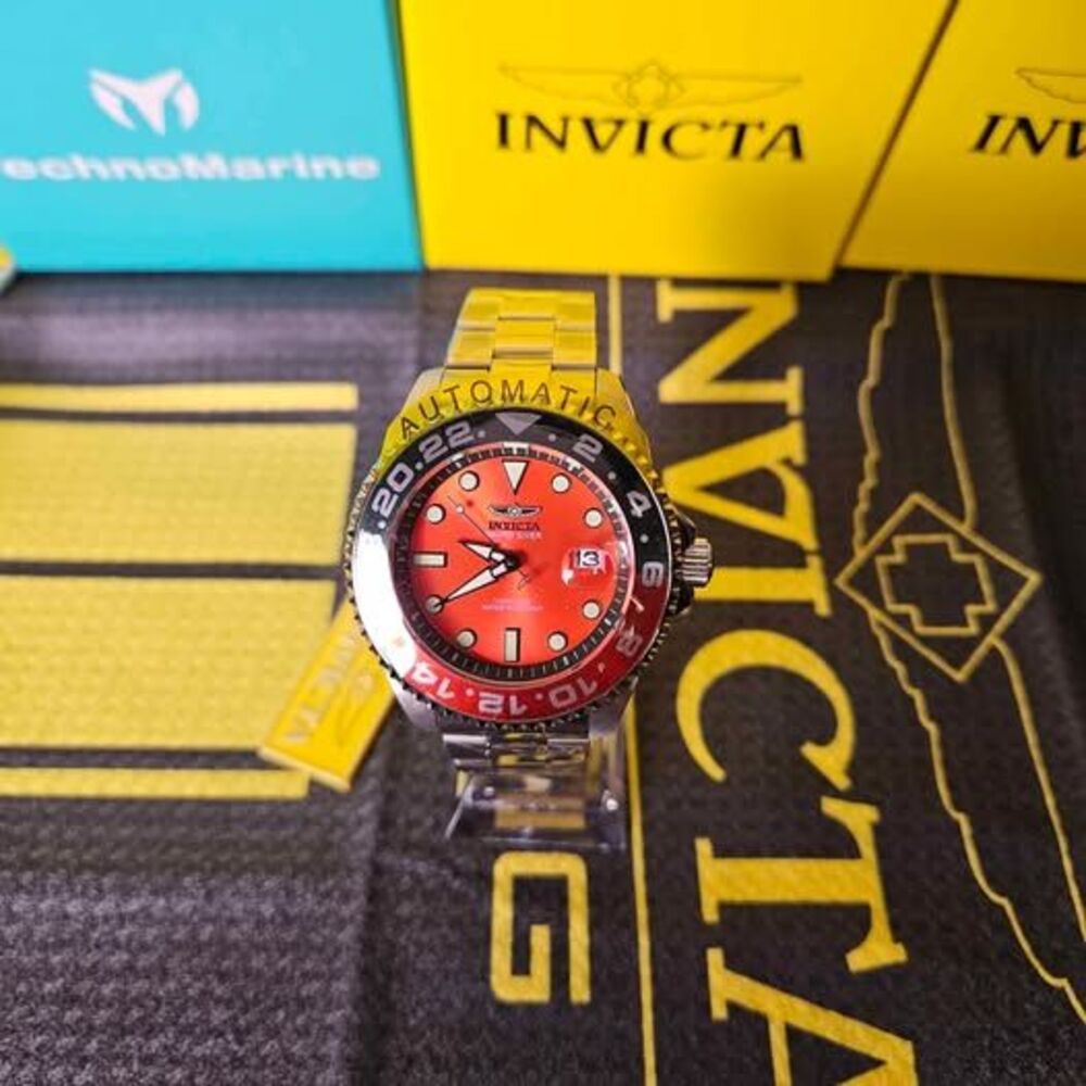 Invicta Grand Diver Automatic Watch – Red Dial / Stainless Steel 300M WR